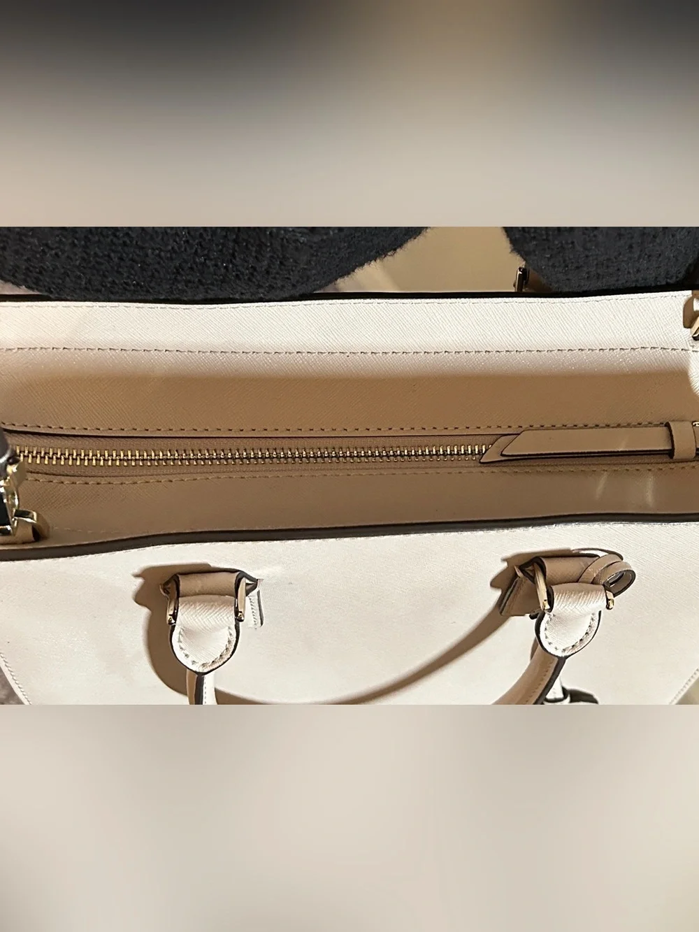 Kate Spade Cameron Spade Flower Applique Medium Satchel - Warm Beige Like New